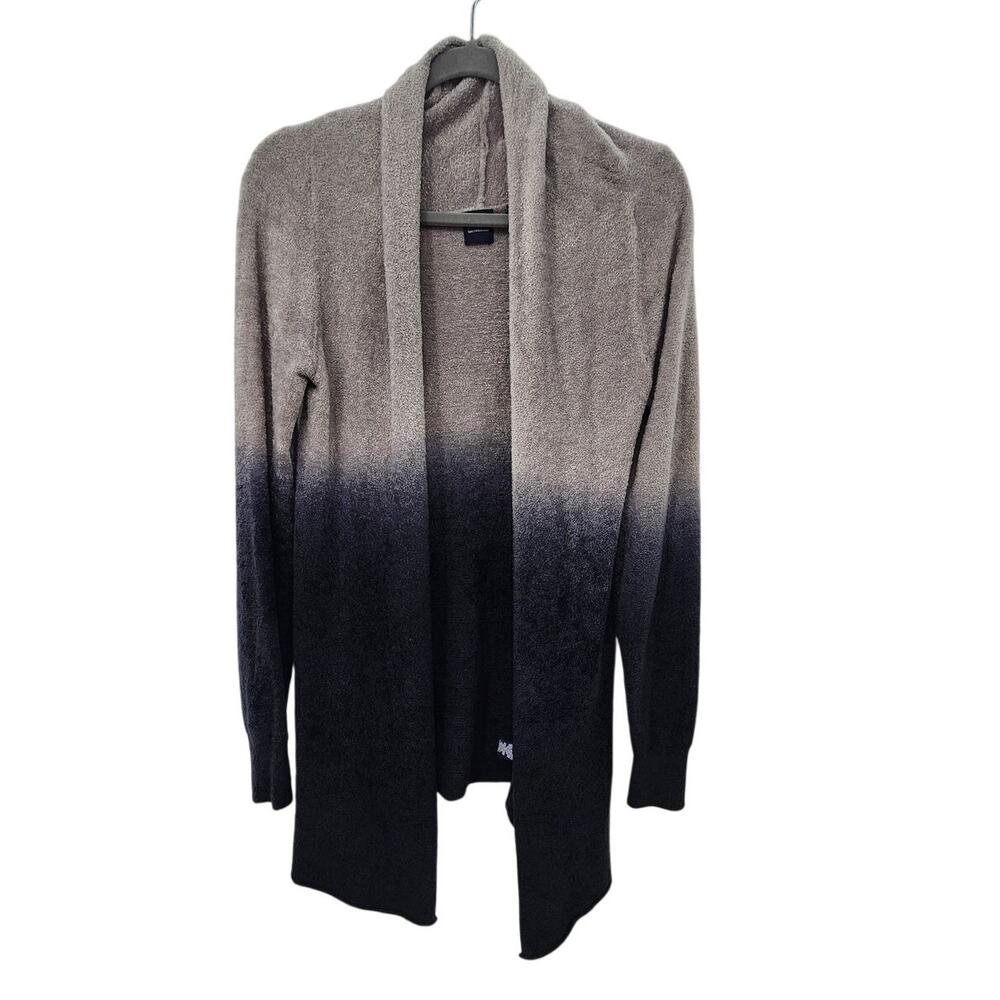 Blue By Saks Fifth Avenue Cardigan‎ Ombre Open Front Soft Size Medium Black Grey